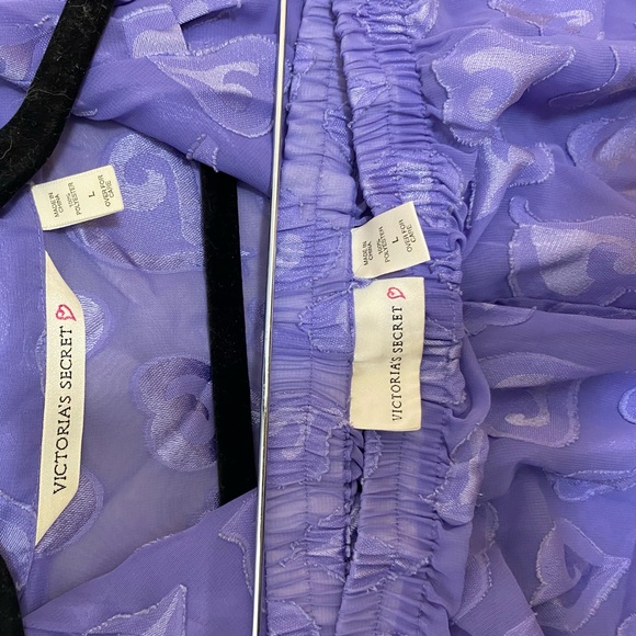 Vintage Victoria’s Secret purple heart, sheer, long sleeve top and shorts Y2K - Picture 9 of 9